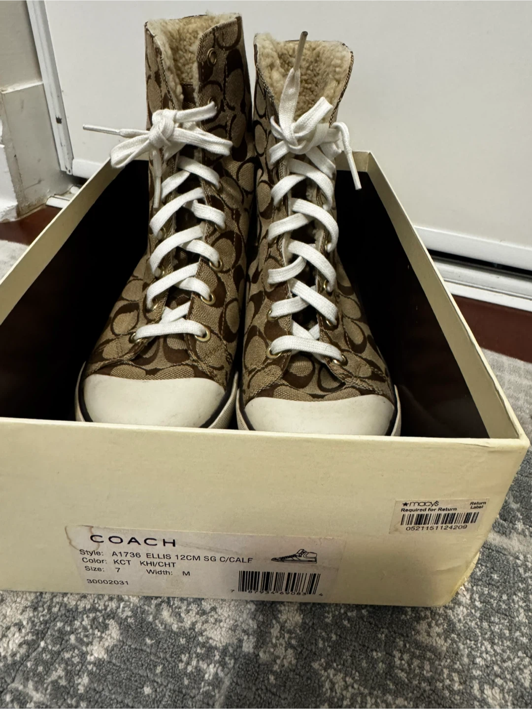 Coach Ellis High Top Sneakers Size 7 - photo 4