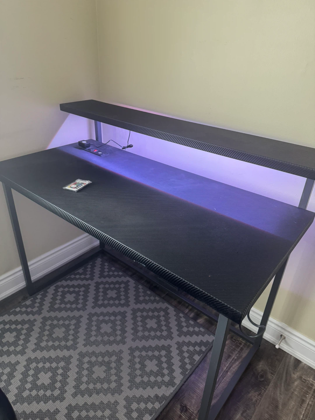 Black Gaming Desk with Shelf