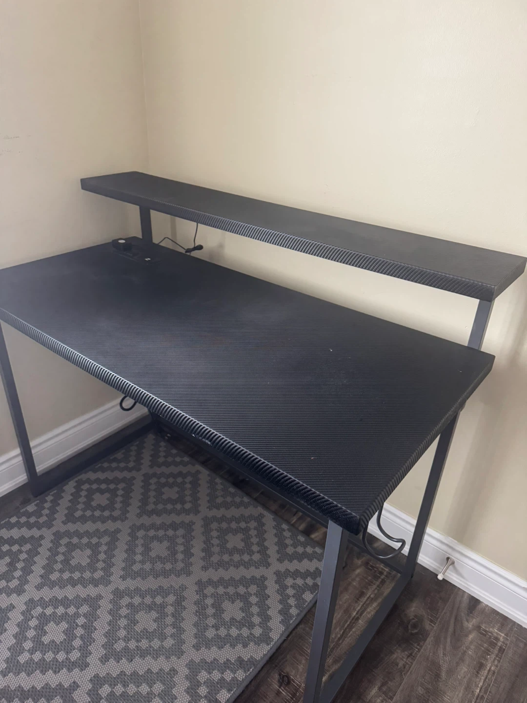 Black Gaming Desk with Shelf - photo 3