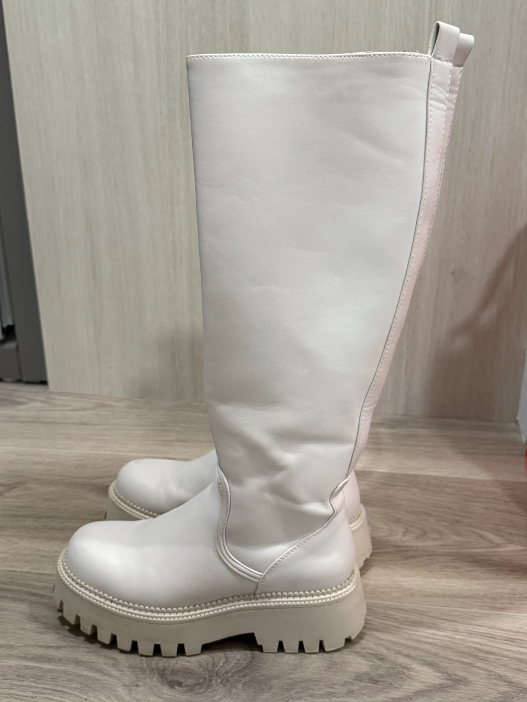 White Knee High Platform Boots - photo 2