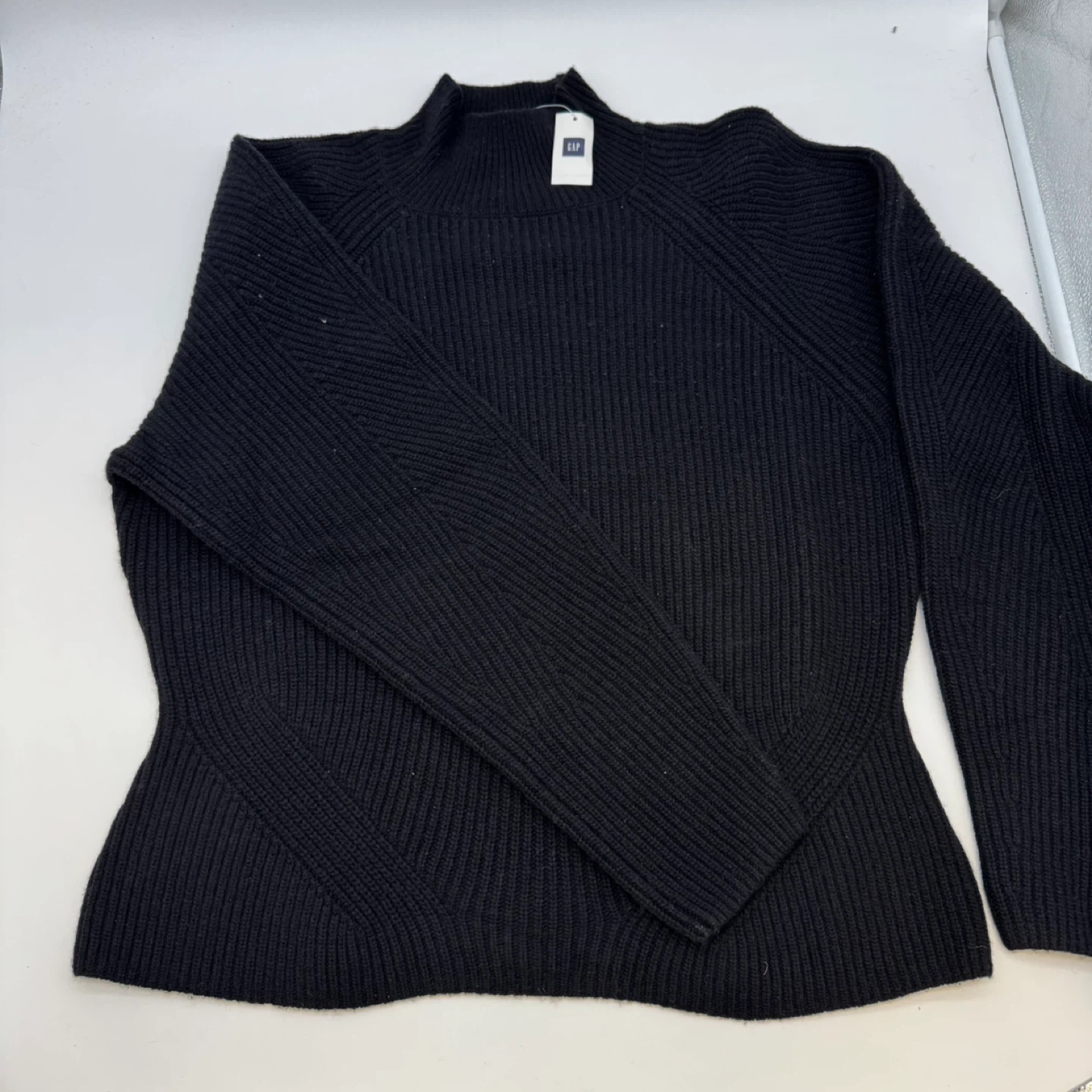 GAP Women’s Black Ribbed Mock Neck Sweater Size XL NWT - photo 4