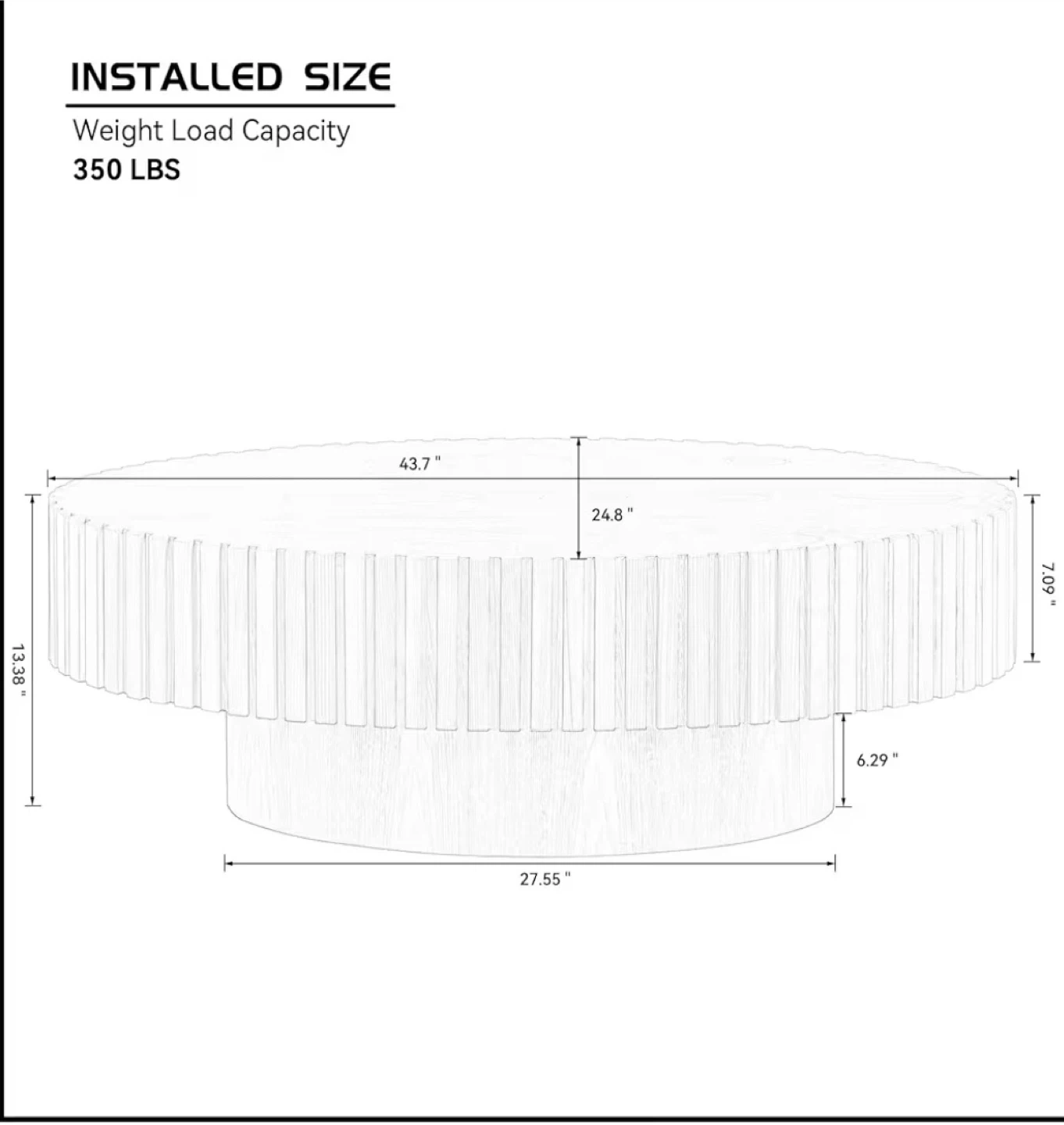 New Oval Coffee Table with Storage 47.2"x23.6" - photo 2