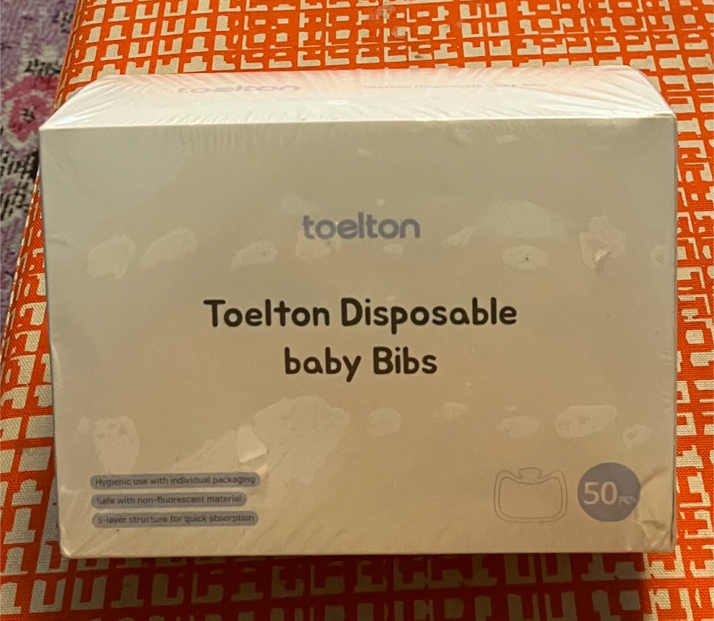 Toelton Disposable Baby Bibs, 50 pcs, New