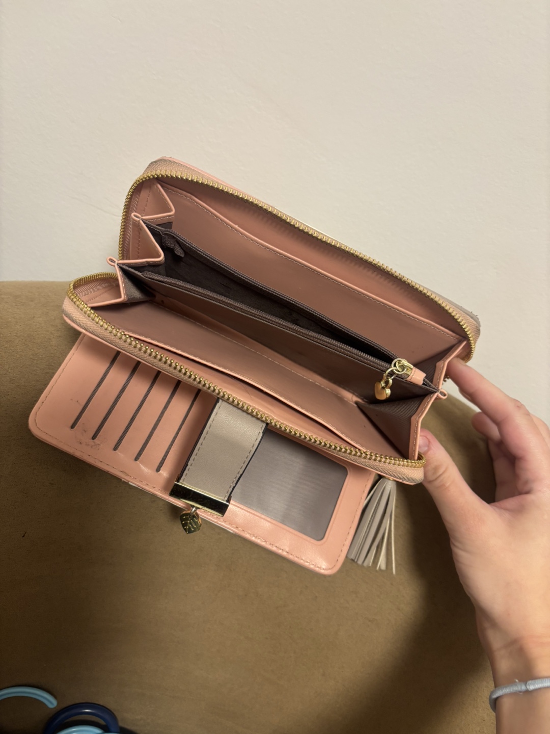 Colour Block Wallet - Pink, White, Grey - photo 4