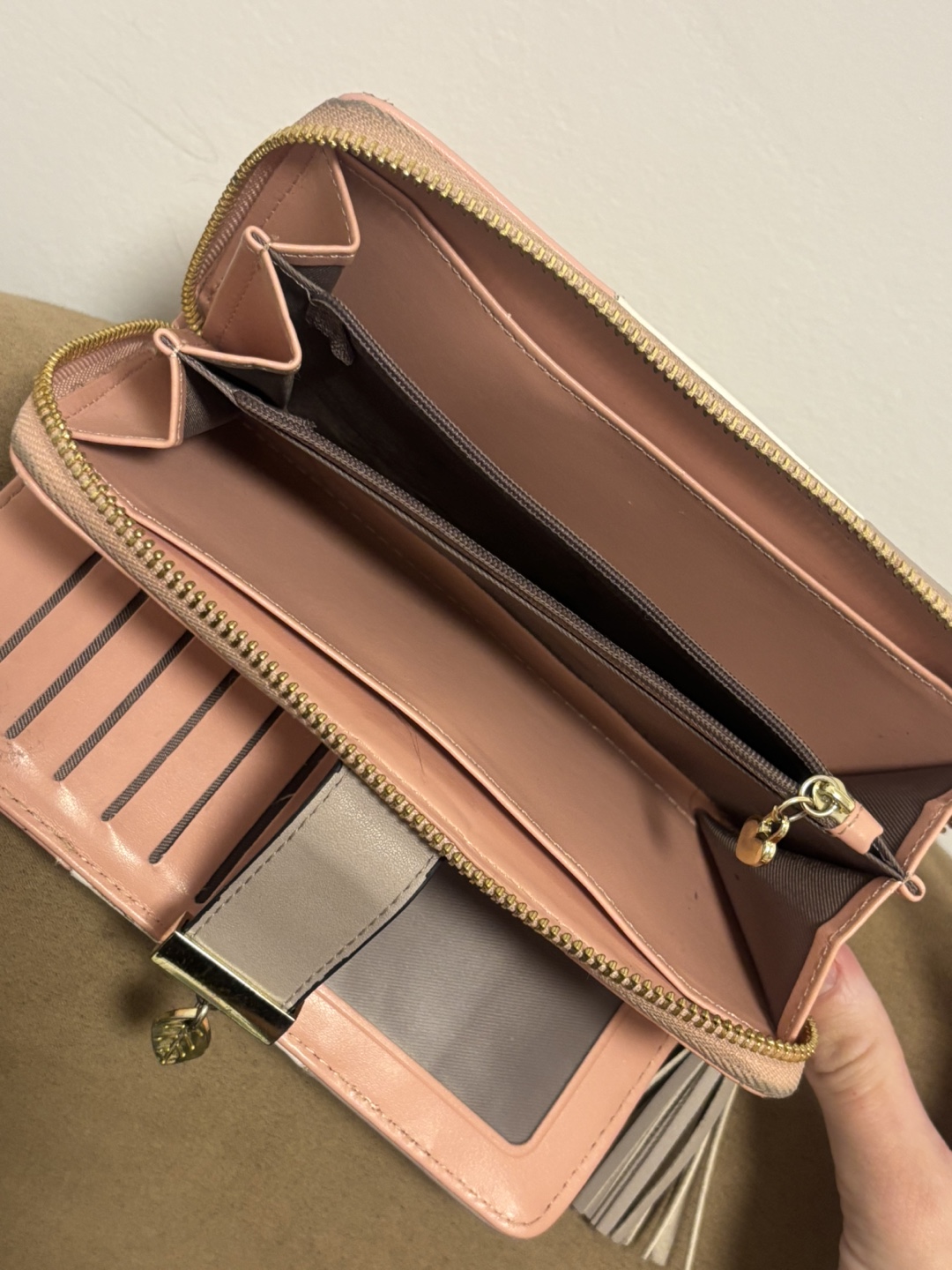 Colour Block Wallet - Pink, White, Grey - photo 3