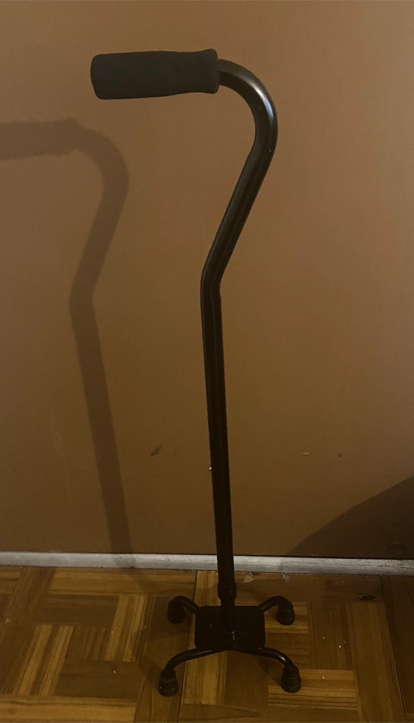 Black Quad Walking Cane