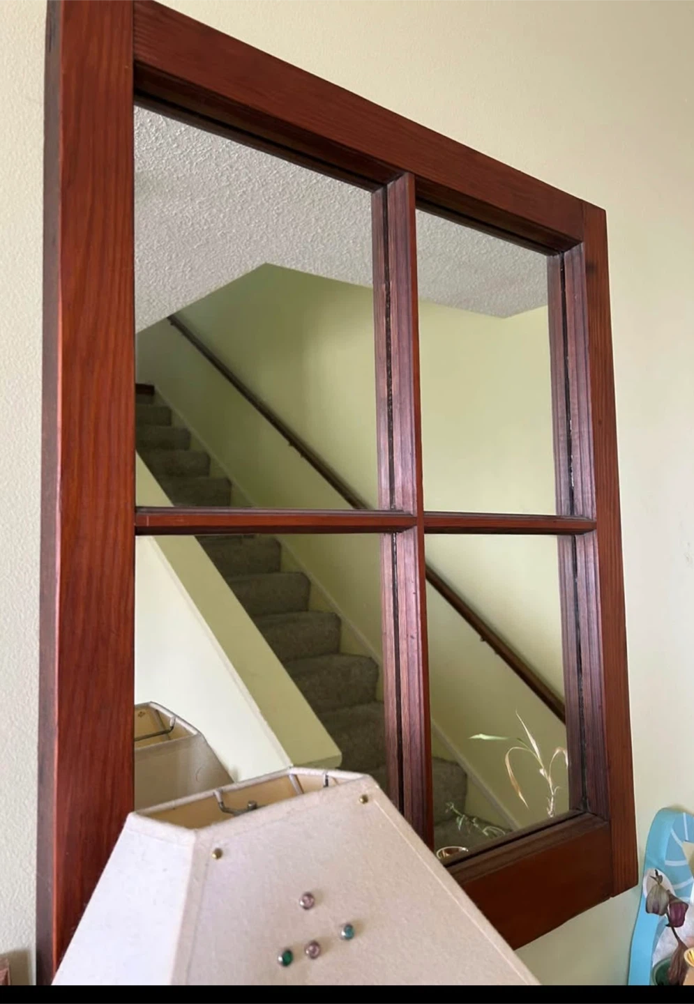 Vintage solid wood window mirror - photo 2