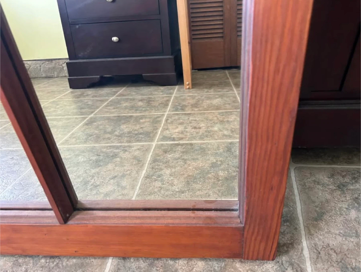 Vintage solid wood window mirror - photo 4