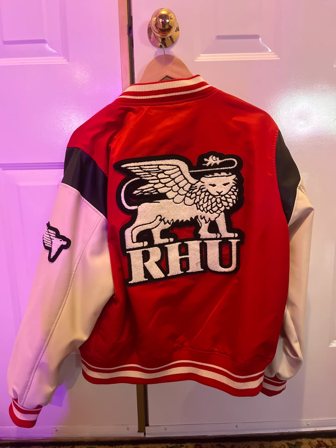 Zara RHUIGI Red & White Varsity Jacket - photo 2