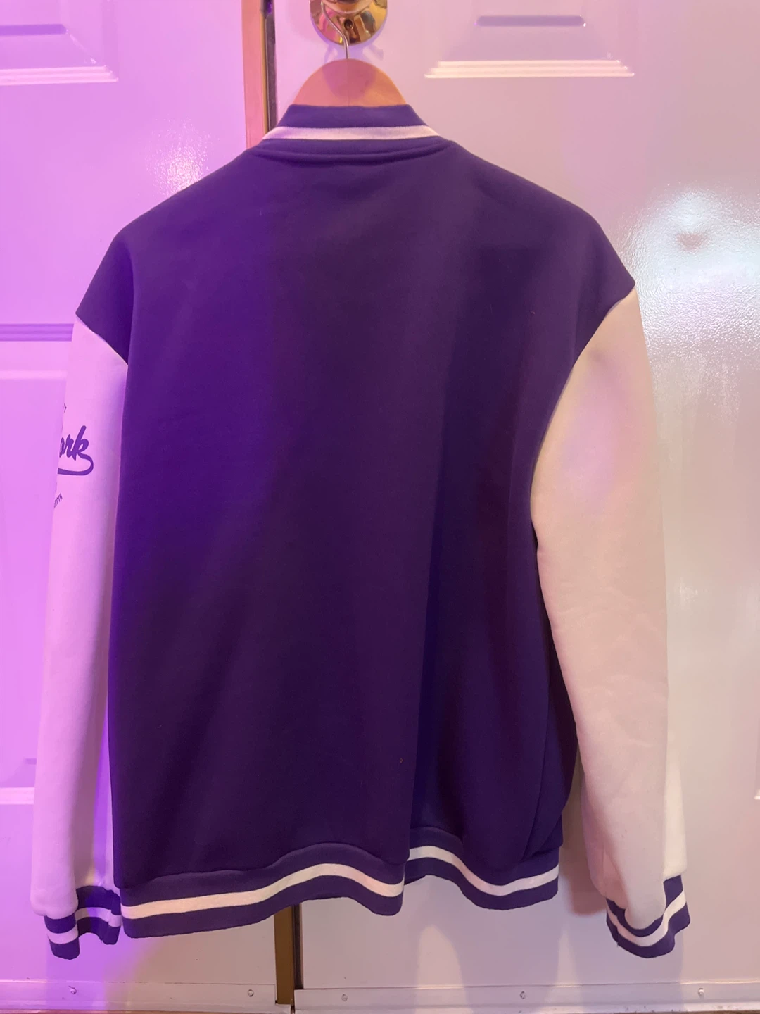 New York Purple & White Varsity Jacket - photo 2