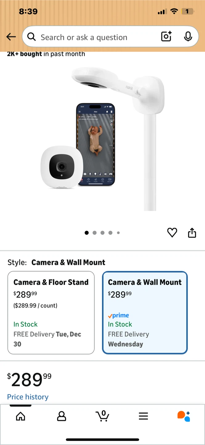 Nanit Pro Camera with Wall Mount - Baby Monitor - photo 2