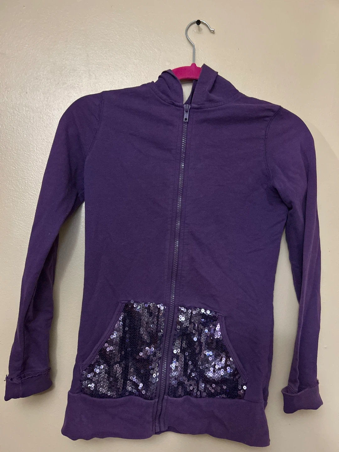 Purple Sequin Hoodie (M)