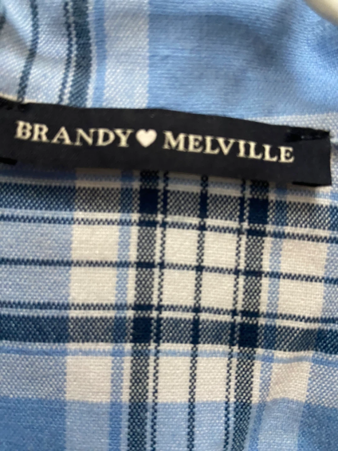 Brandy Melville Blue Plaid Crop Top - photo 2