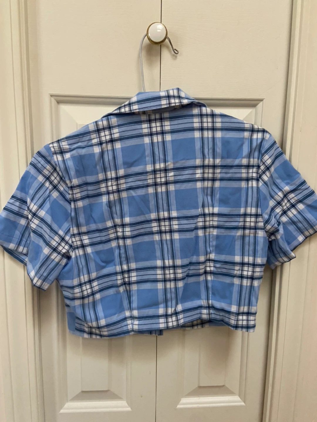 Brandy Melville Blue Plaid Crop Top - photo 3