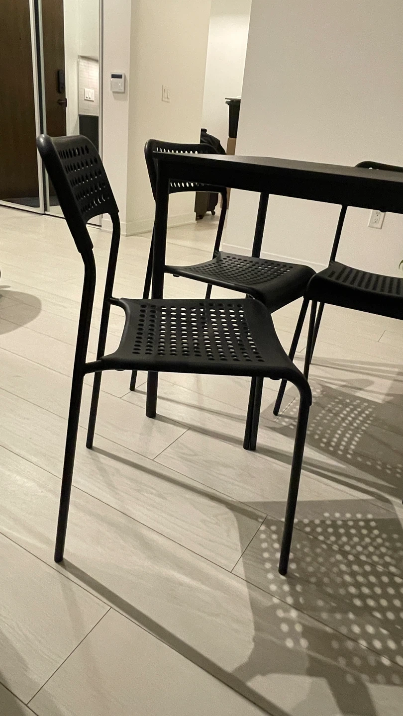 IKEA Black Dining Table with 4 Chairs - photo 4