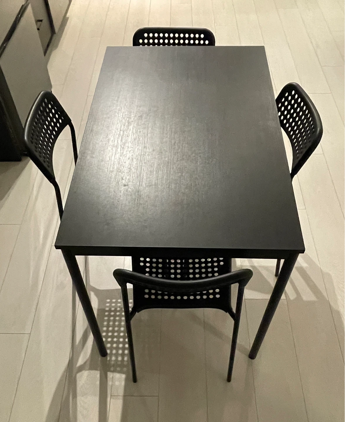 IKEA Black Dining Table with 4 Chairs - photo 2