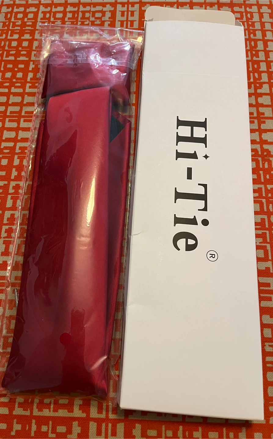 Hi-Tie Men's Tie Set - Wedding Formal, Red - photo 2
