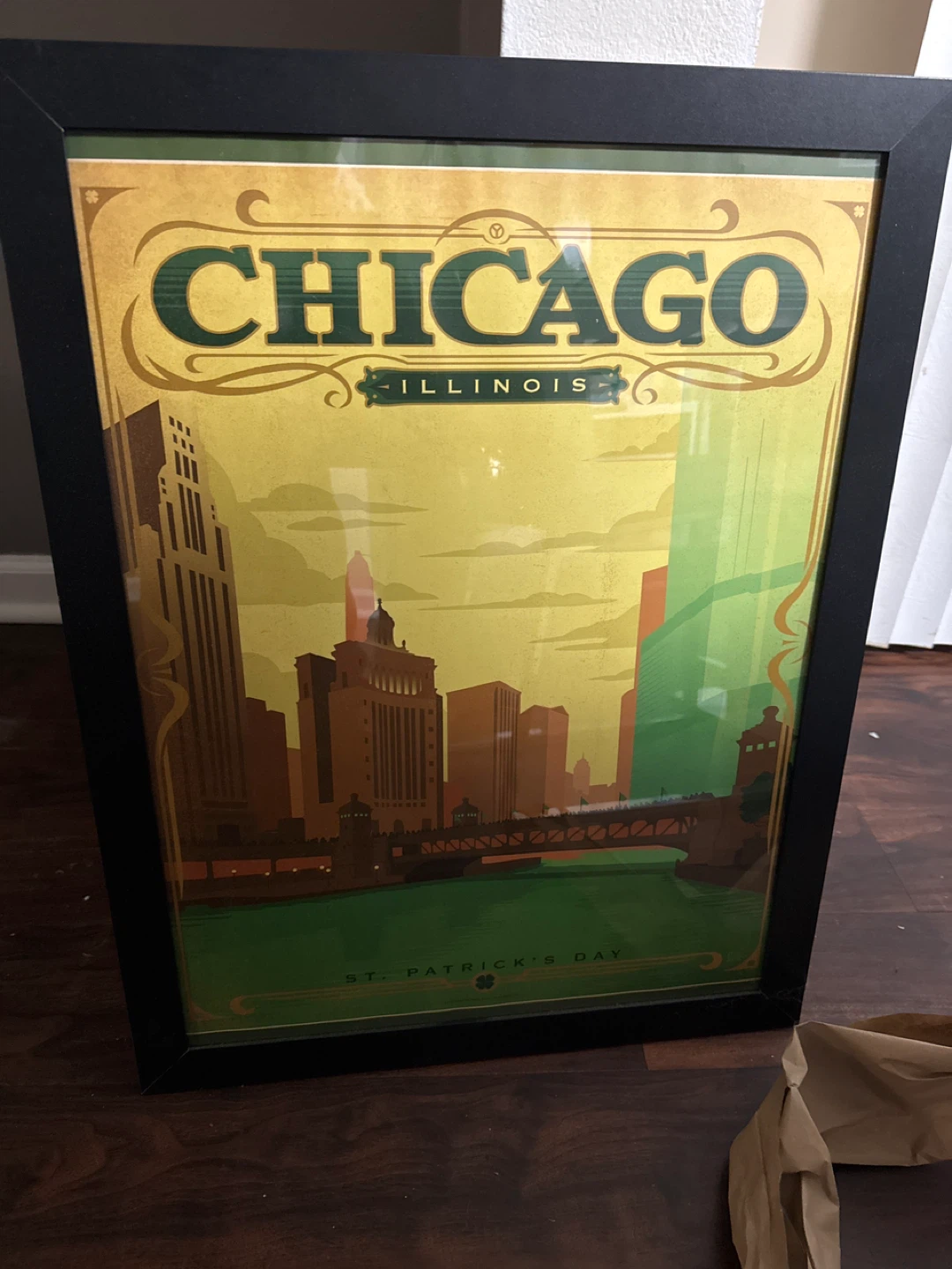 Framed Chicago Illinois St. Patrick's Day Print