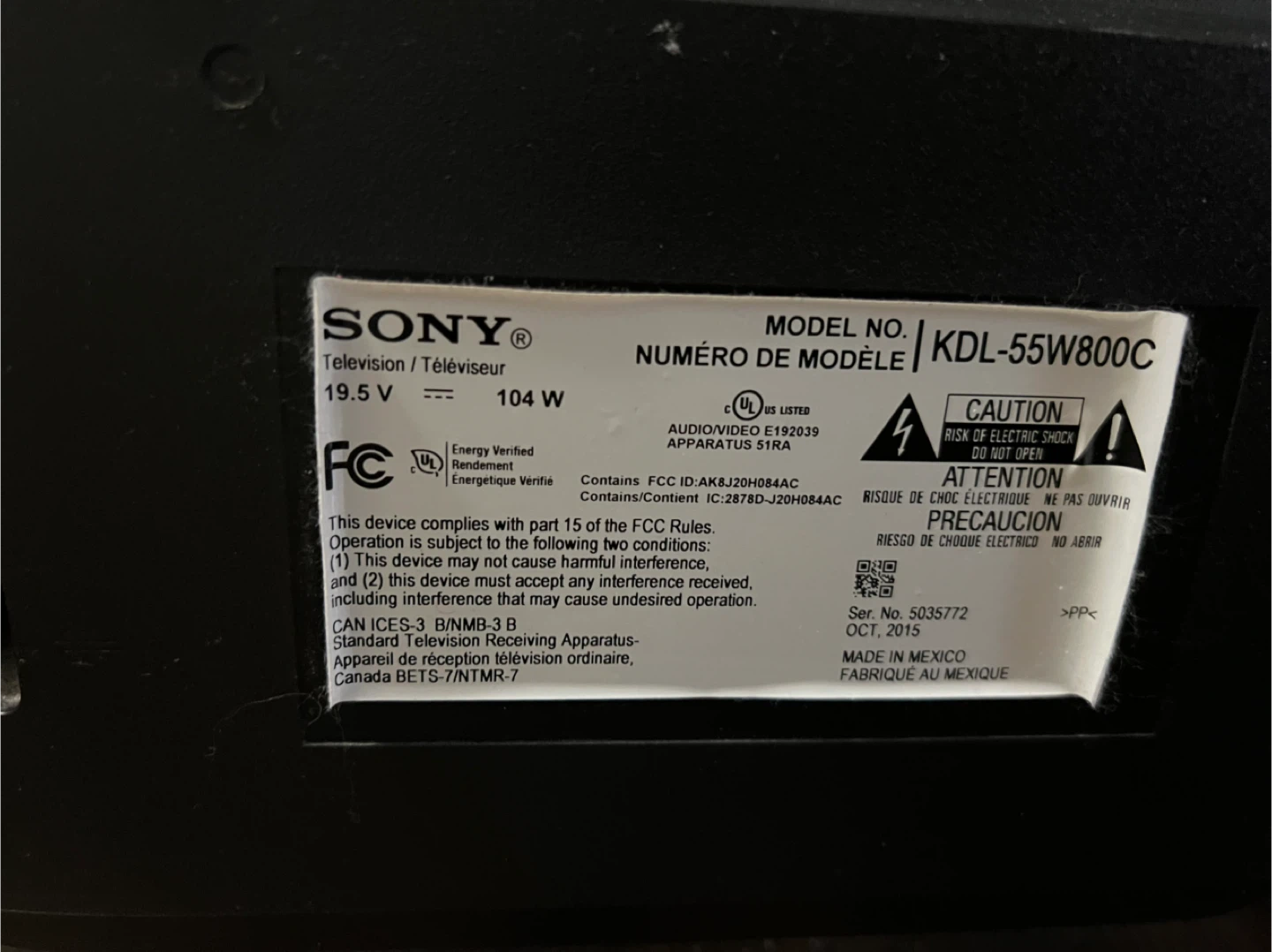 Sony 55” 3D TV FHD as is (read description) - photo 3