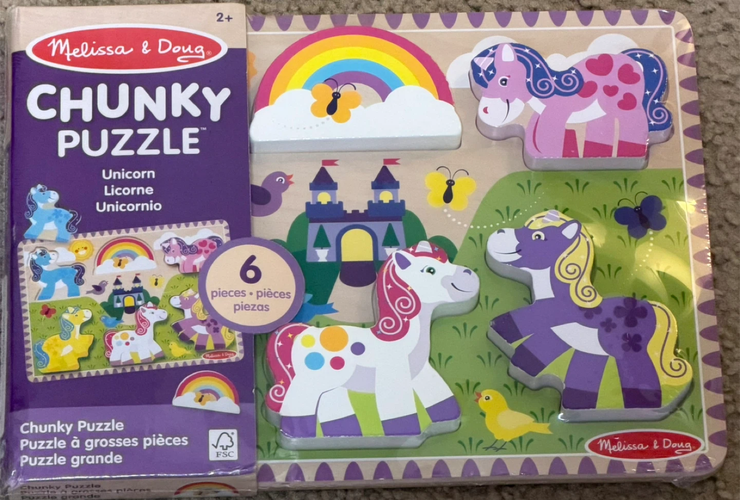 Melissa & Doug Unicorn Chunky Puzzle - New