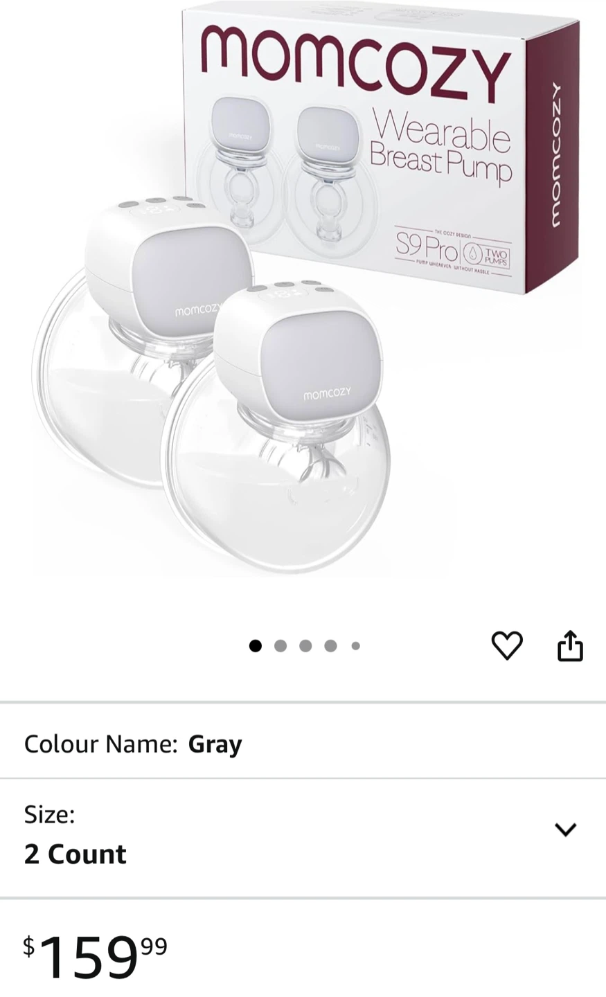 New Momcozy S9 Pro Wearable Breast Pump - Gray
