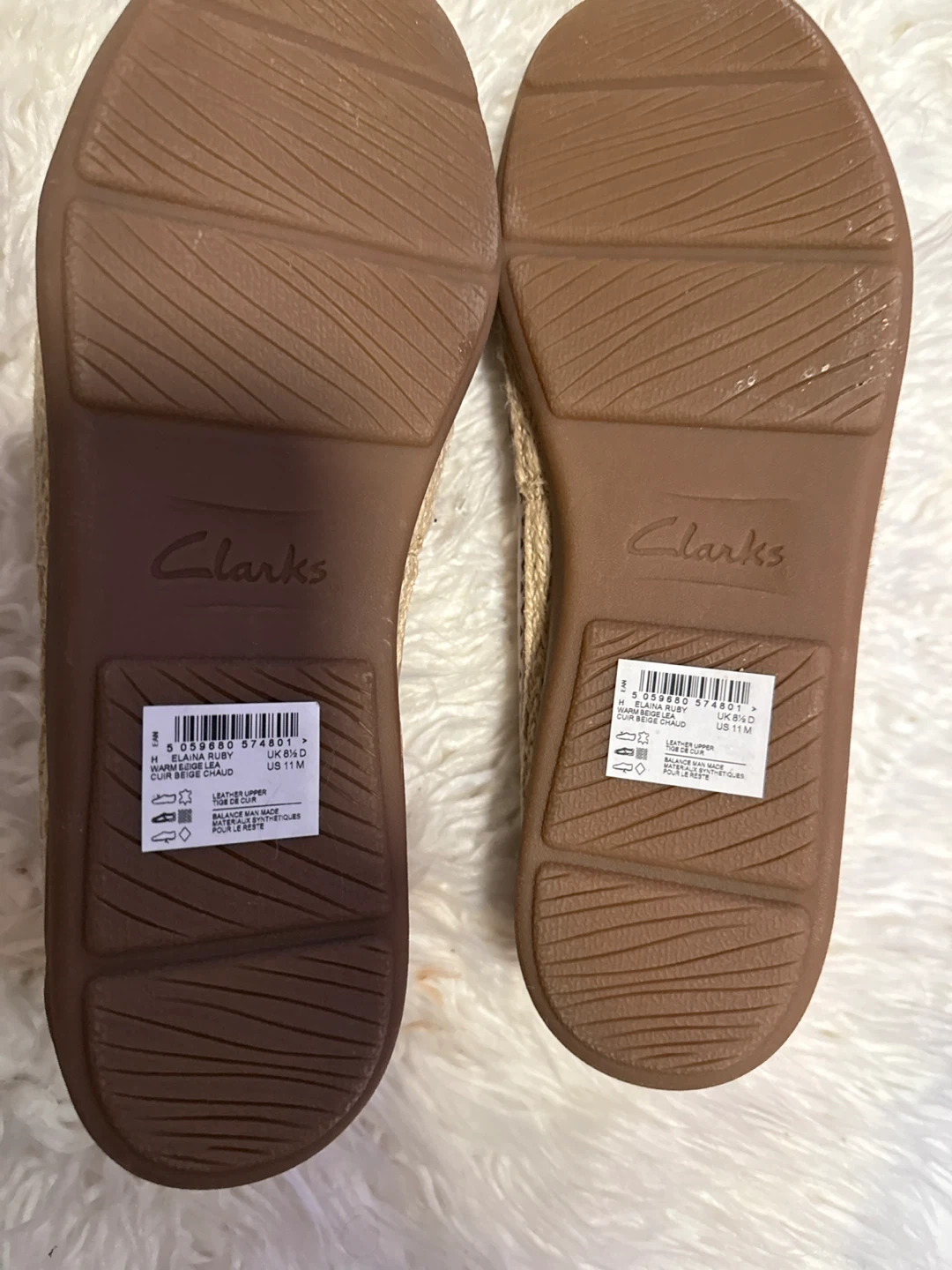 Clarks Collection Beige Leather Slip-On Shoes - US 11M - photo 2