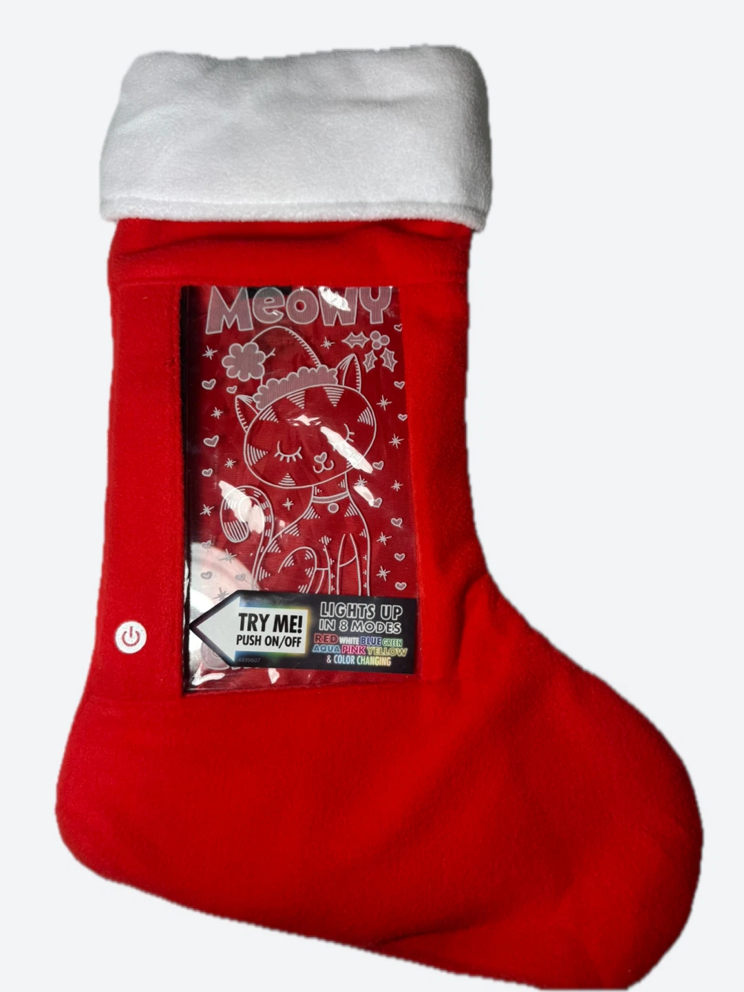 NEW Yew Stuff Meowy Christmas Stocking - Lights Up!