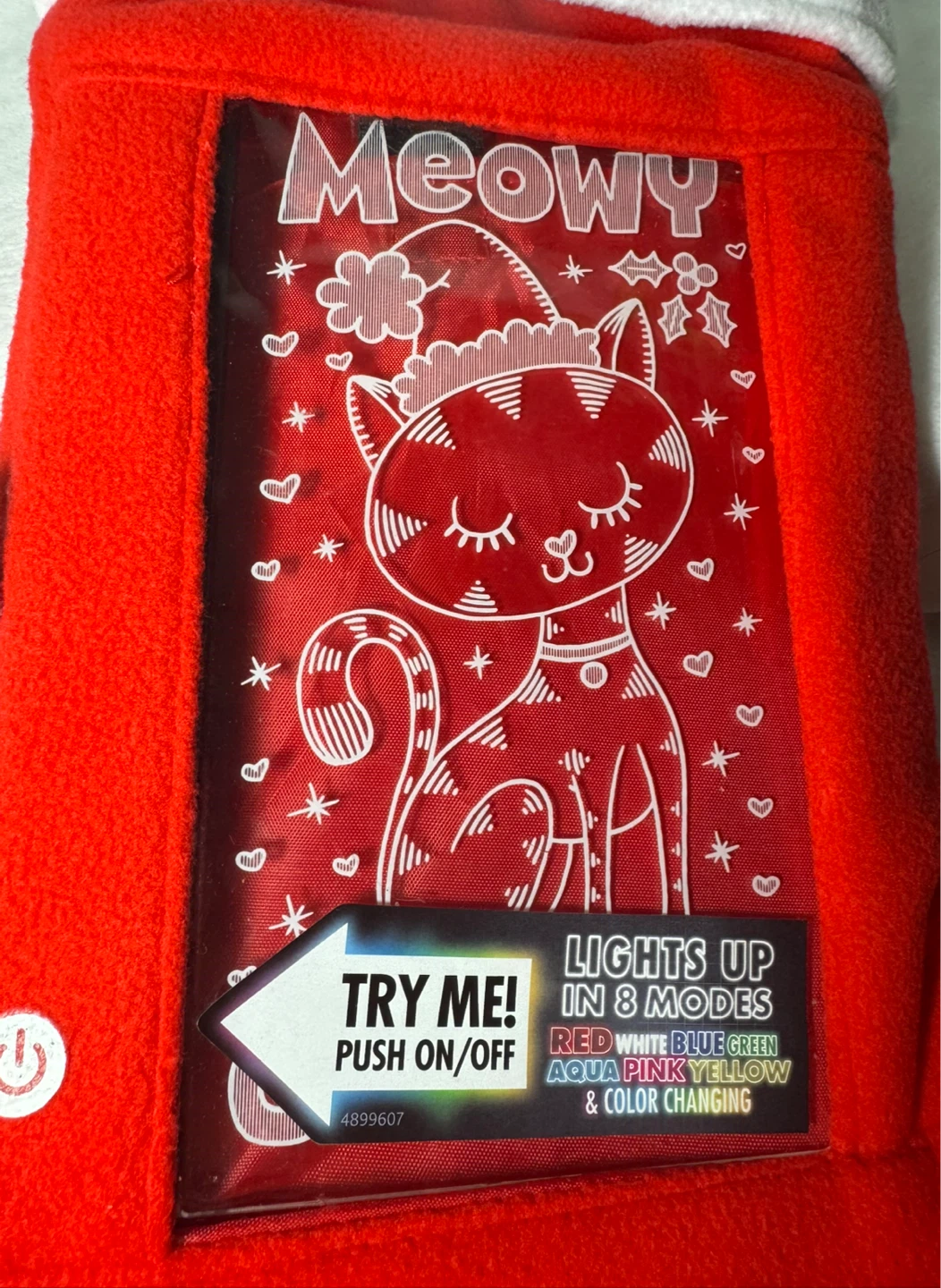 NEW Yew Stuff Meowy Christmas Stocking - Lights Up! - photo 3