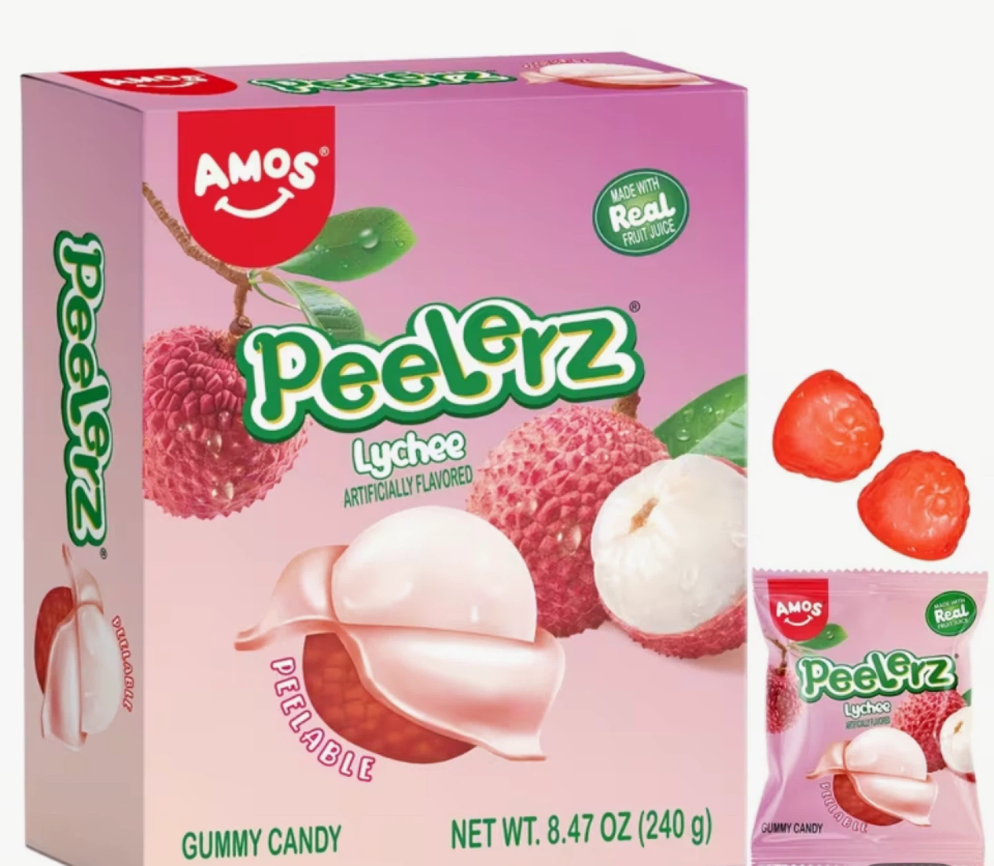 AMOS Peelerz Lychee Gummy Candy