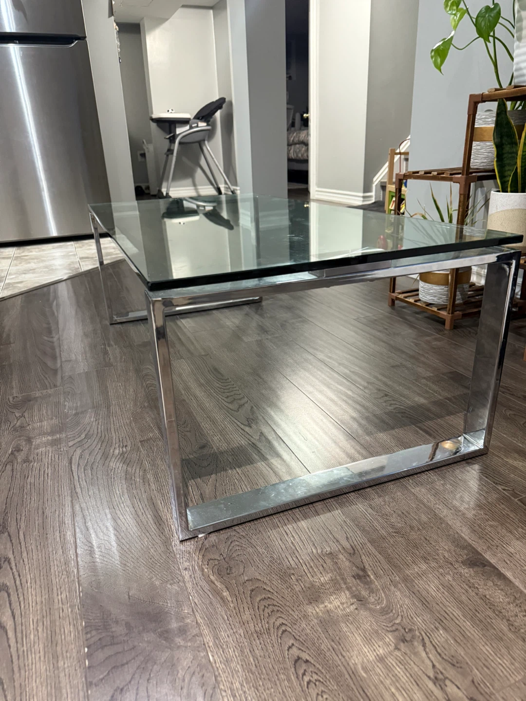 Glass Coffee Table with Chrome Frame - photo 3