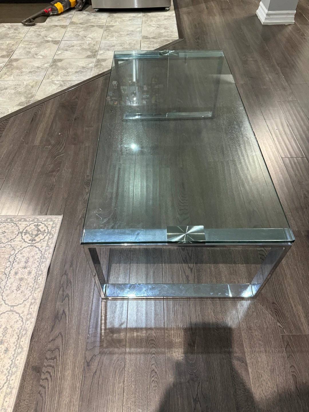 Glass Coffee Table with Chrome Frame - photo 2