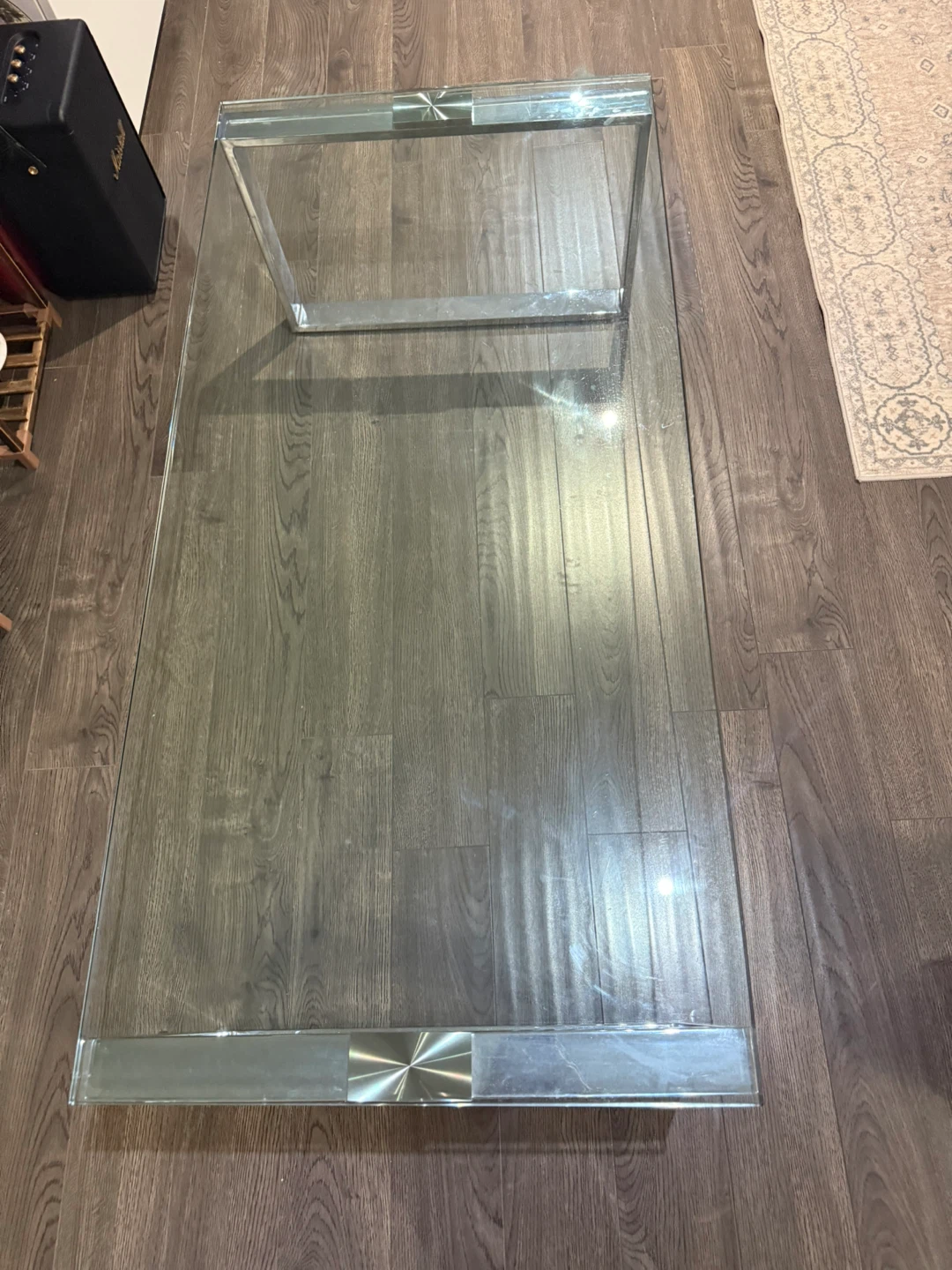 Glass Coffee Table with Chrome Frame