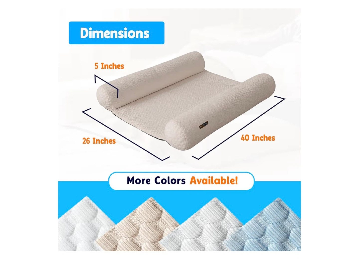 DenMate On-Bed Dog Bed, Beige, 26x40 in - photo 2