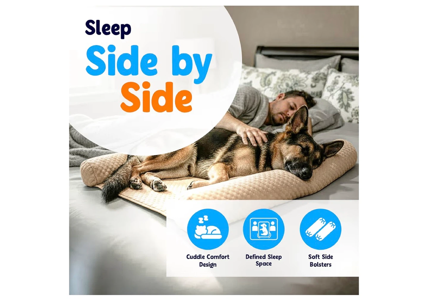 DenMate On-Bed Dog Bed, Beige, 26x40 in - photo 3