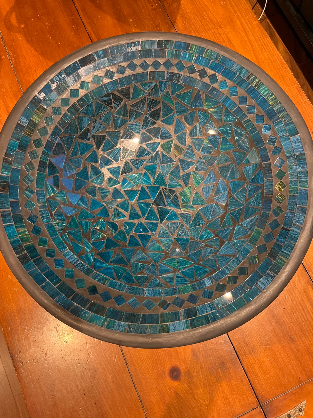 Mosaic Glass Decorative Plate - 19 inch