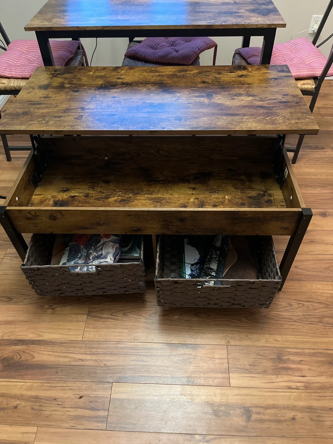 Rustic Brown Coffee Table with Storage