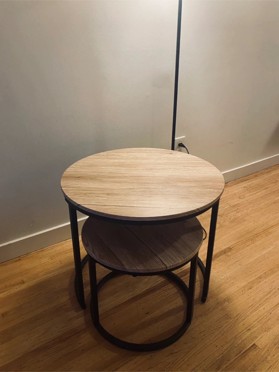 Nesting Round Side Tables - Wood & Metal - photo 2
