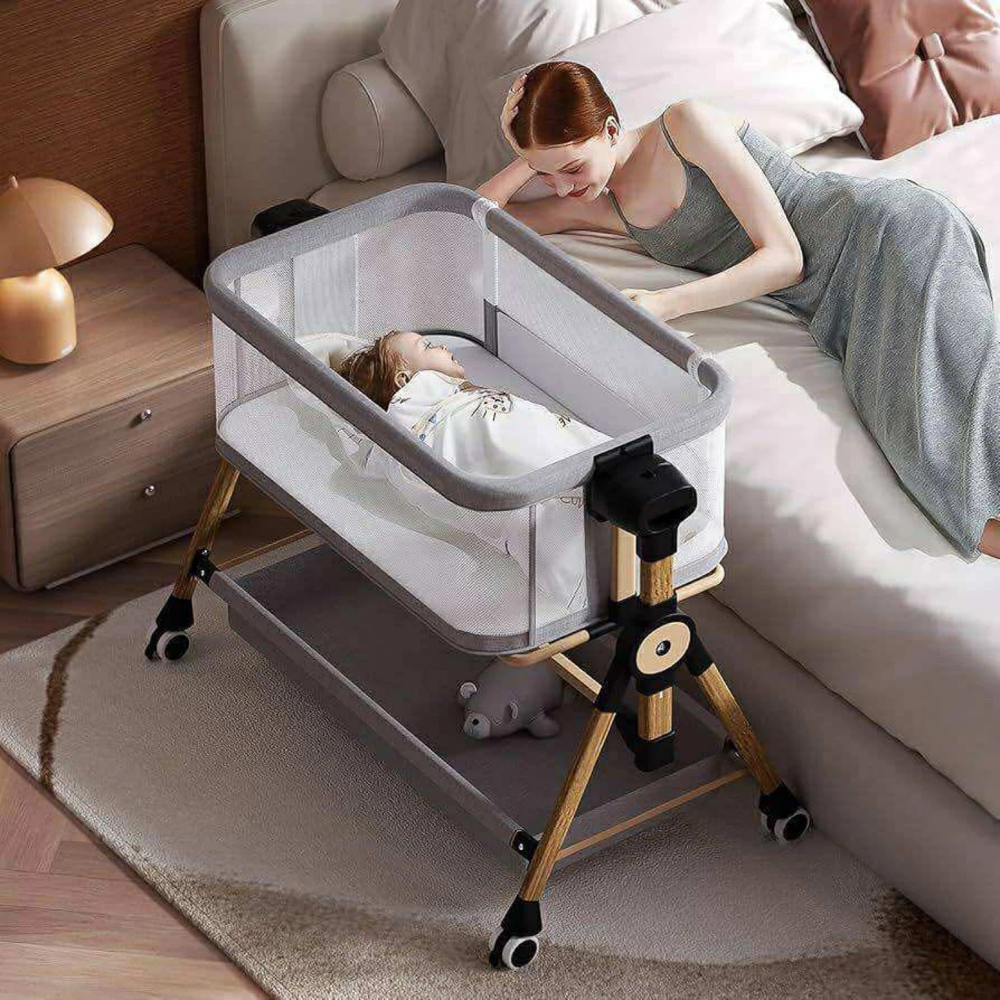 Baby Bedside Bassinet - Adjustable Height & Tilt - photo 2