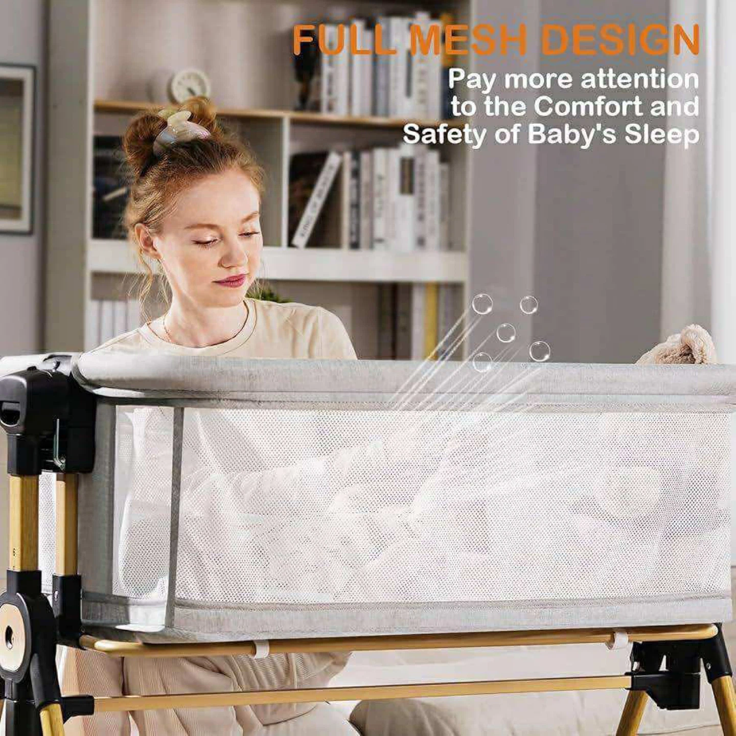 Baby Bedside Bassinet - Adjustable Height & Tilt - photo 3