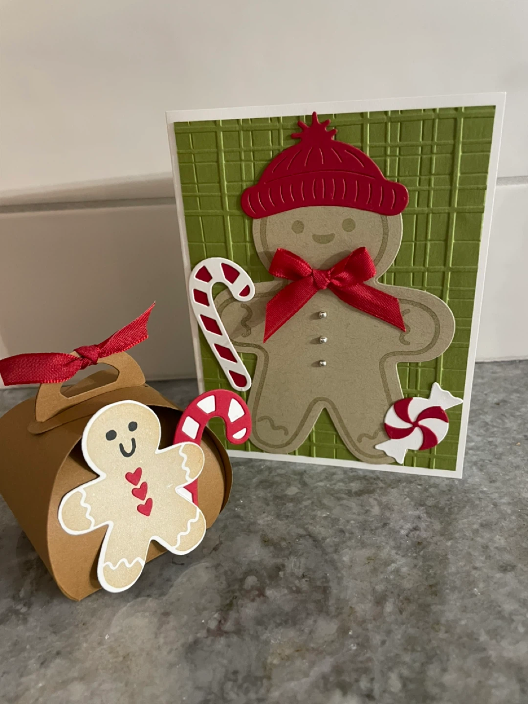 Handmade Gingerbread Card & Gift Box Set