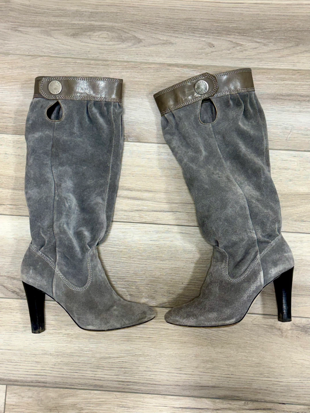 Michael Kors Grey Suede Knee High Boots