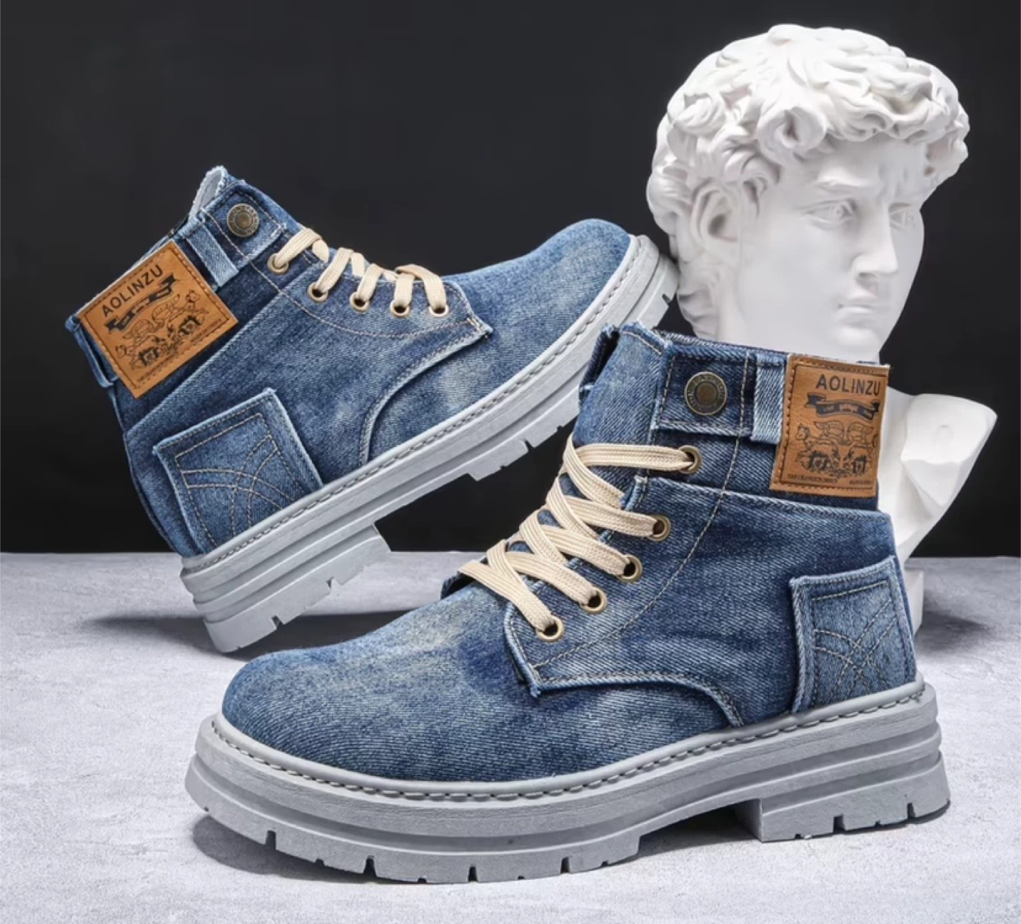 Aolinzu Denim Ankle Boots - photo 4