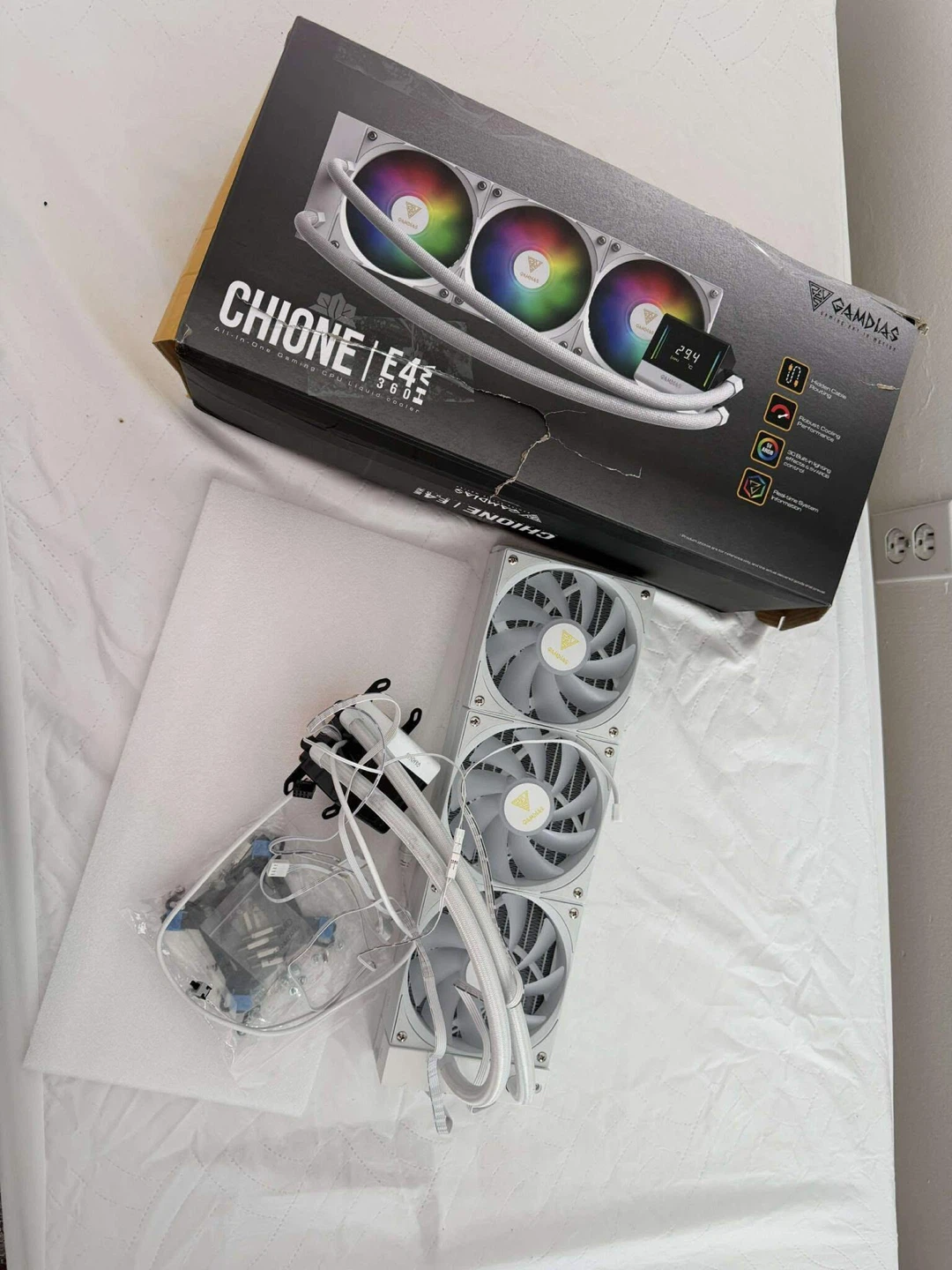 Gamdias Chione E4 360 White Liquid CPU Cooler - New