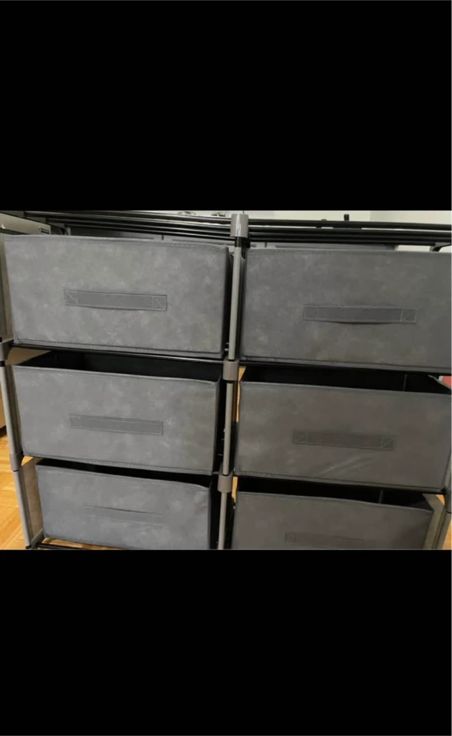 Grey Fabric Storage 6 Drawers - photo 3
