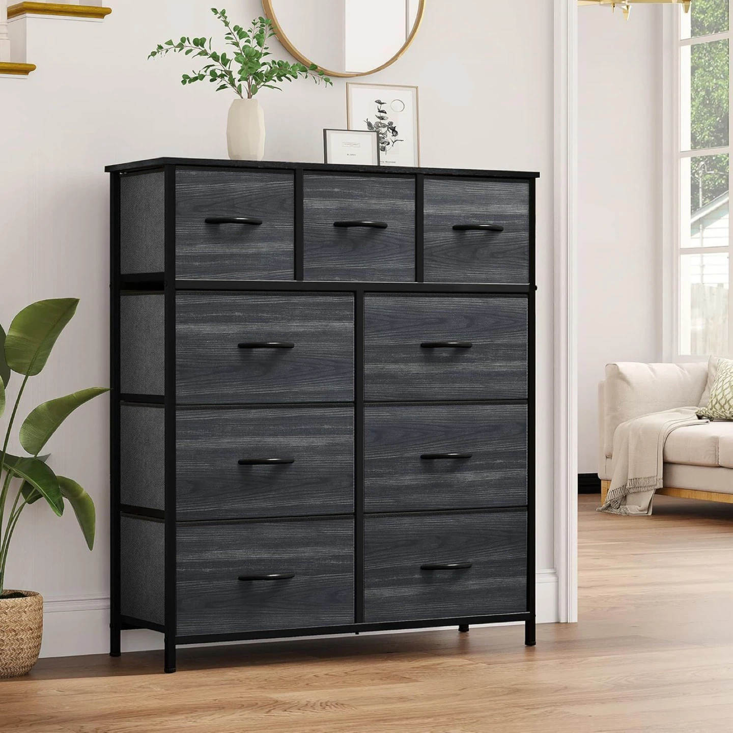 Large Dark Gret 9 Drawer / Dresser set