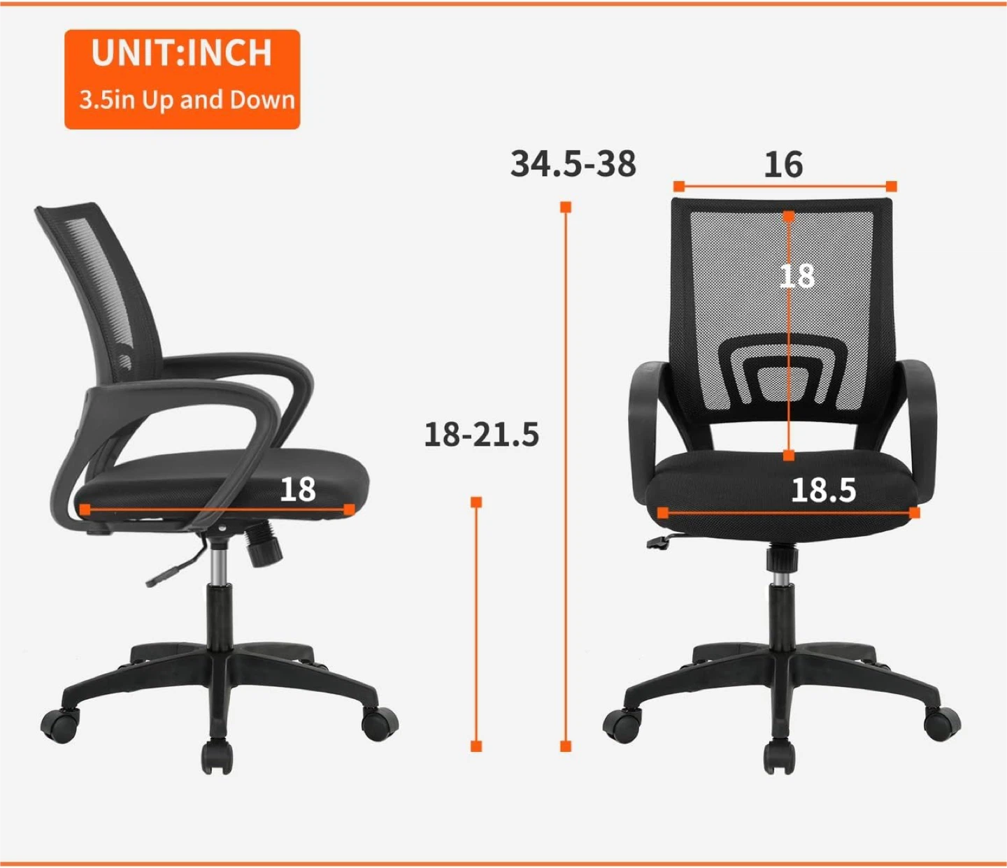Black Mesh Office Chair - photo 2