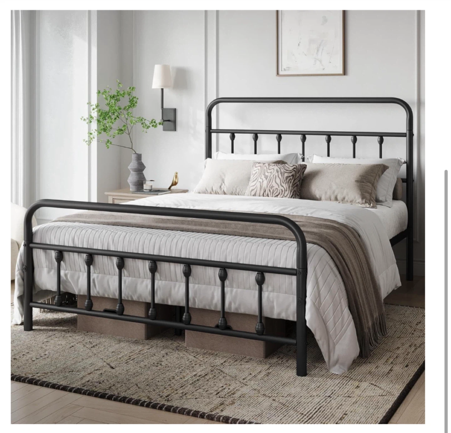 Black Metal Queen Bed Frame