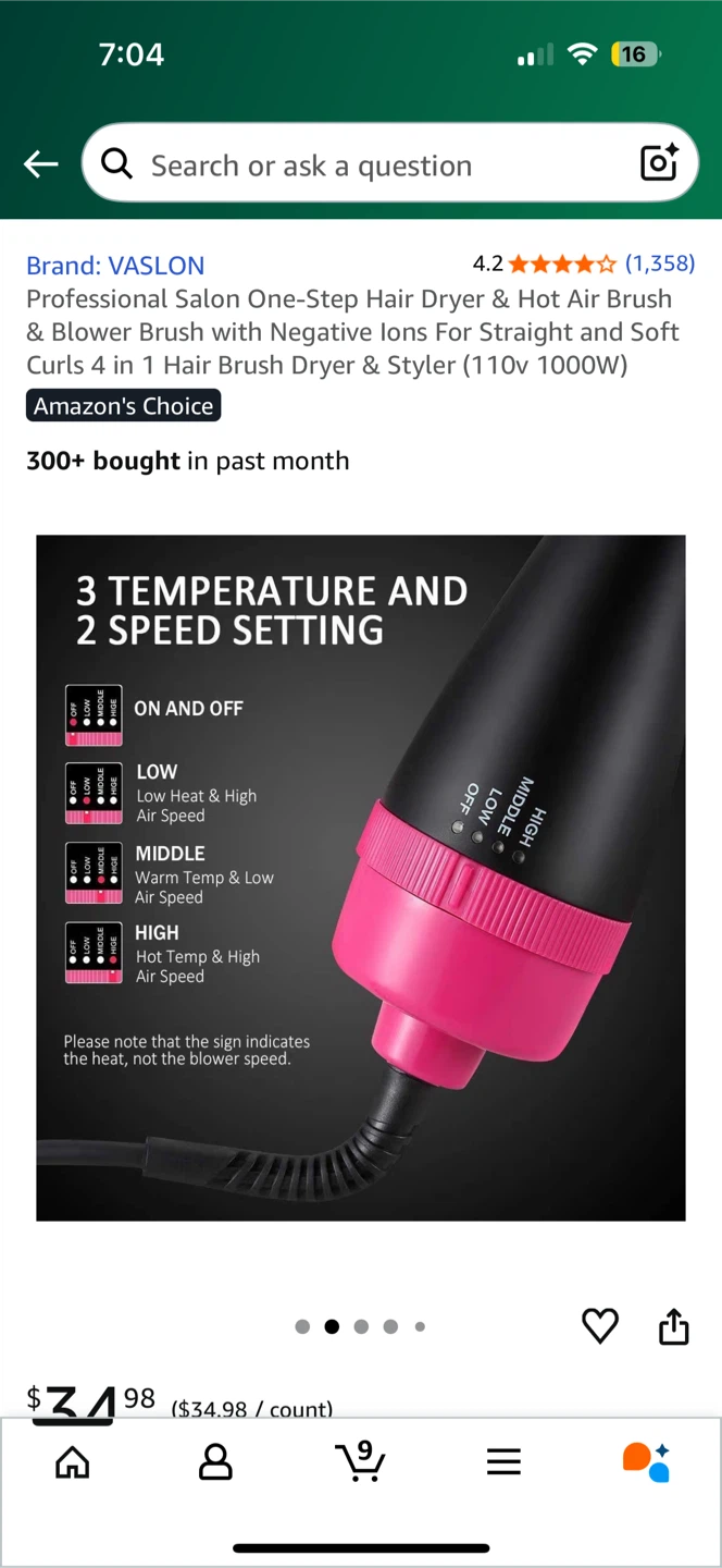 VASLON One-Step Hair Dryer & Hot Air Brush - photo 2