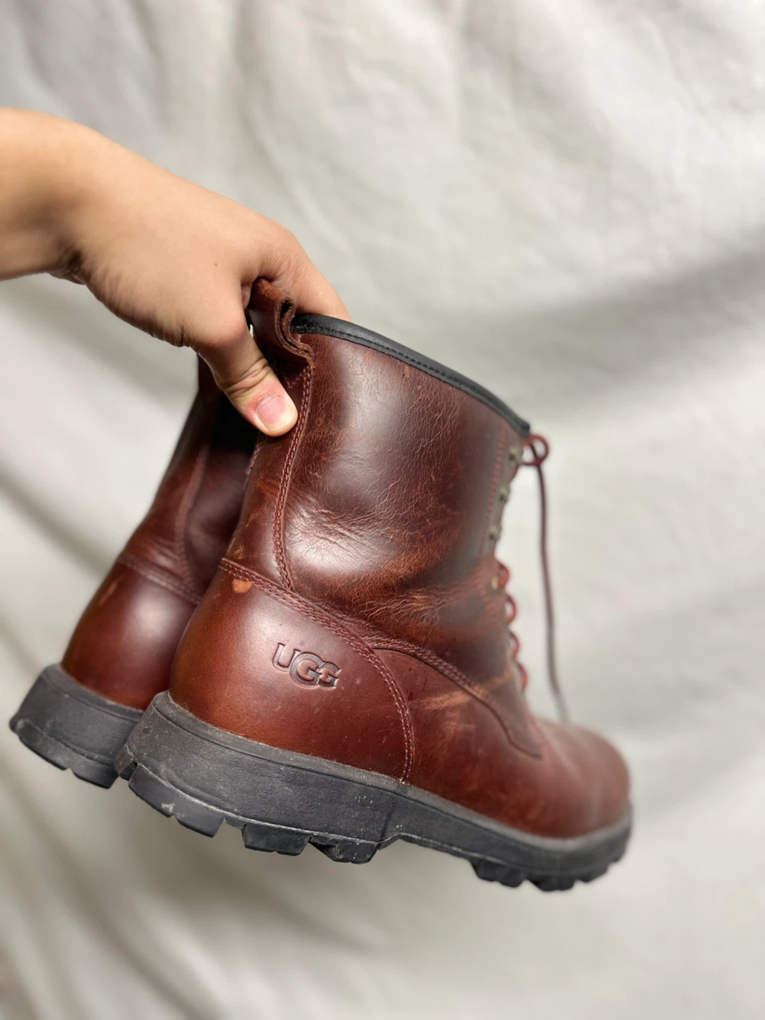 UGG red Leather Boots, Size 10 - photo 4