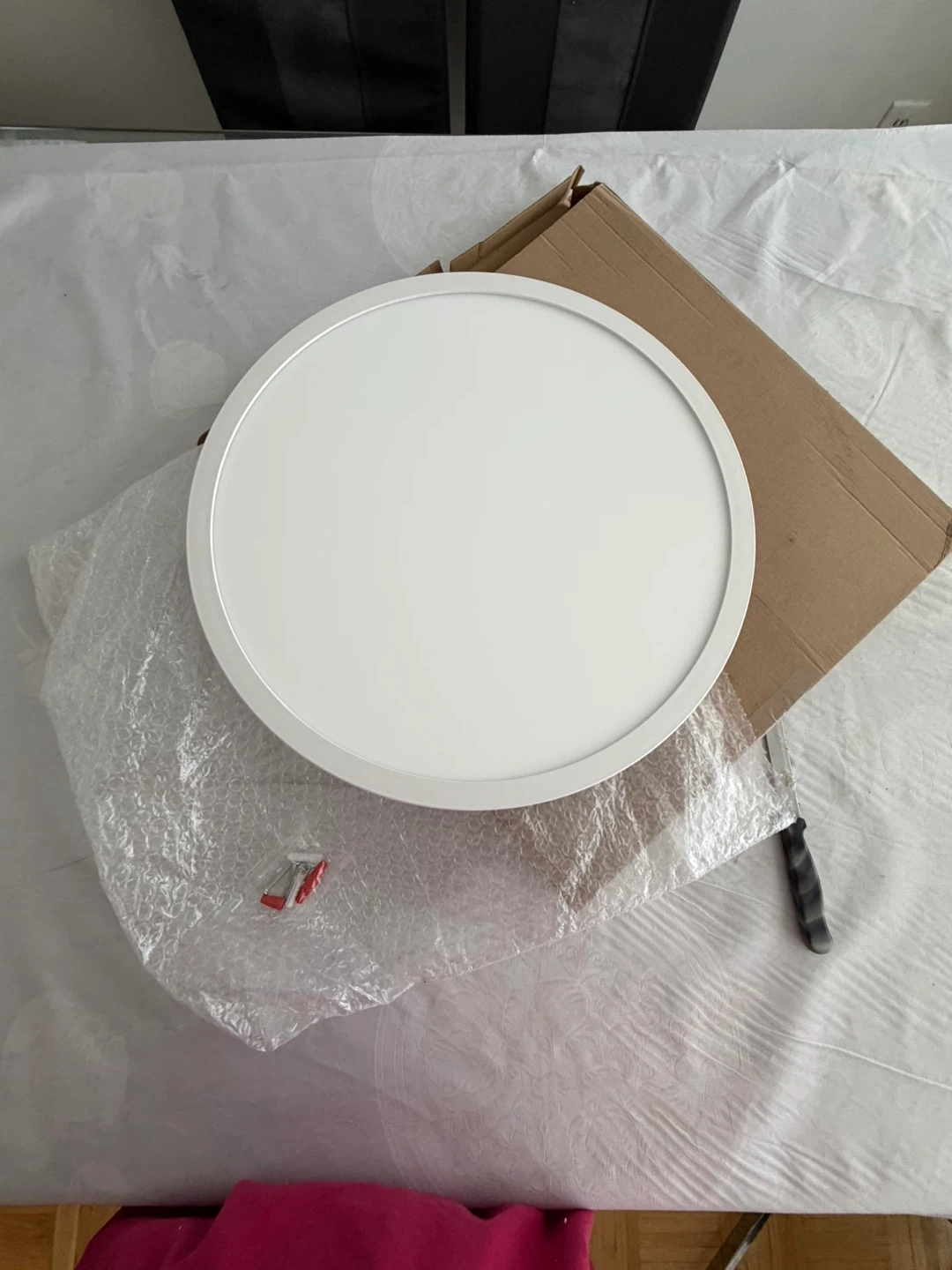 New White Round Ceiling Light with Box - photo 3